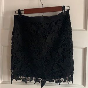 Lace black pencil skirt